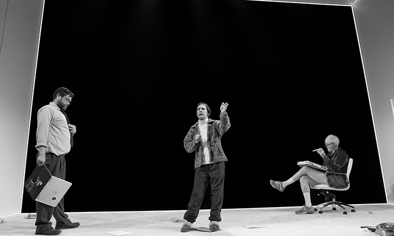 Zak Orth, Laurie Metcalf and John Lithgow in <i>Hillary and Clinton</i>. Photo by Julieta Cervantes.