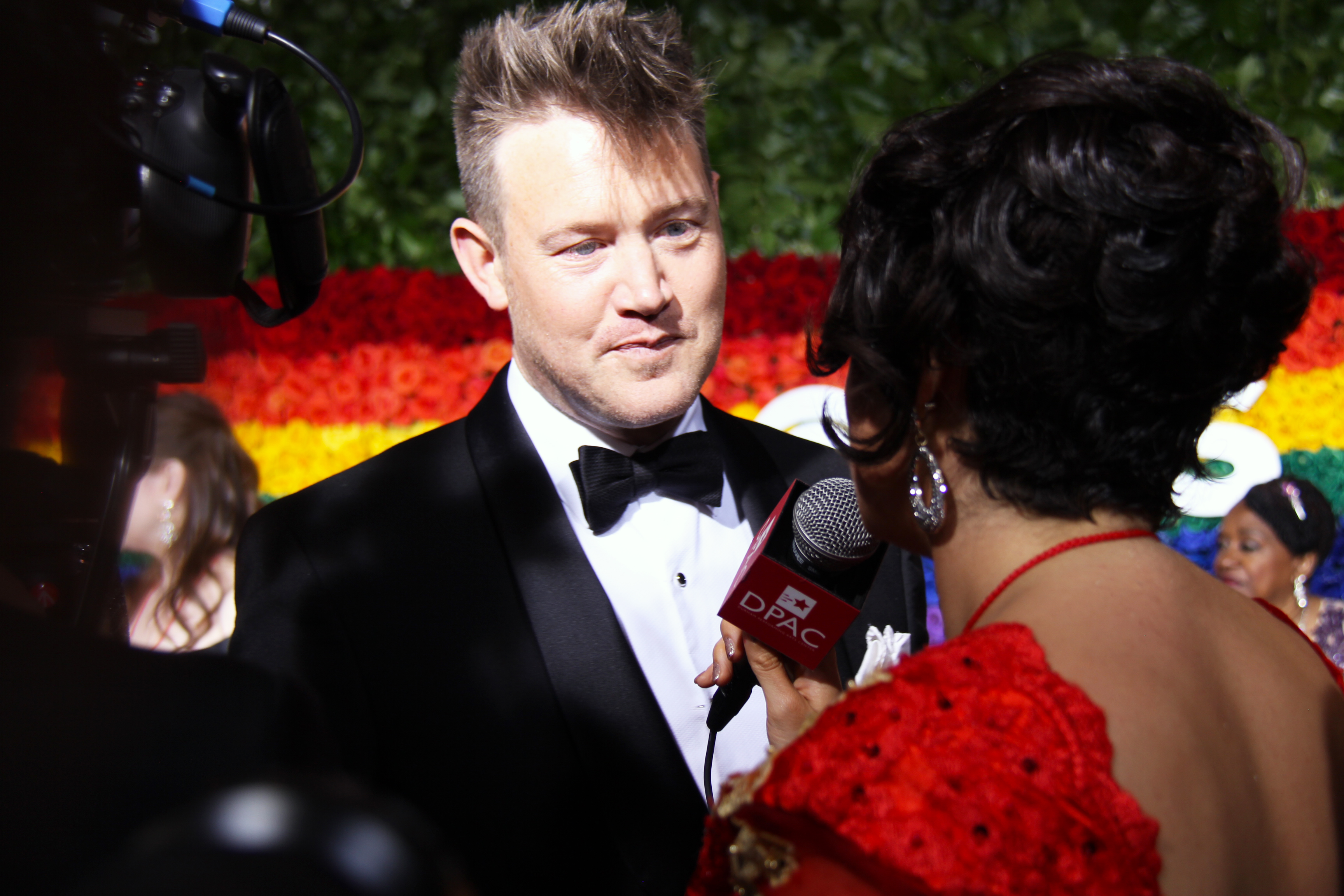 Eddie Perfect from <i>Beetlejuice</i> on the red carpet. Photo by Broadway Direct.