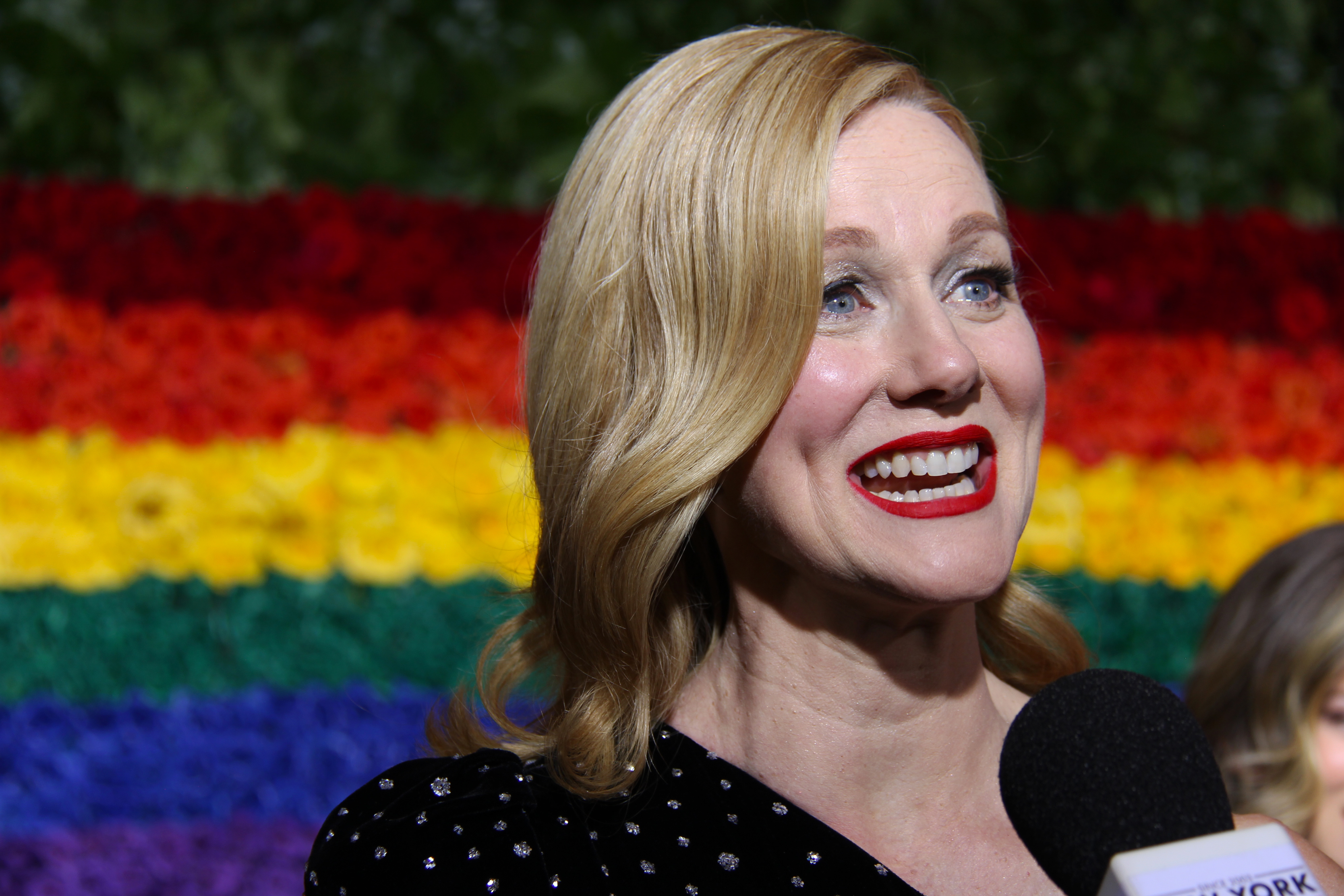 Laura Linney on the Tony Awards red carpet. Photo by Broadway Direct.