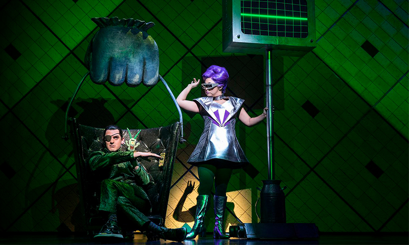 Wesley Taylor and Stephanie Hsu in <i>SpongeBob SquarePants: The Broadway Musical</i>. Photo by Joan Marcus.