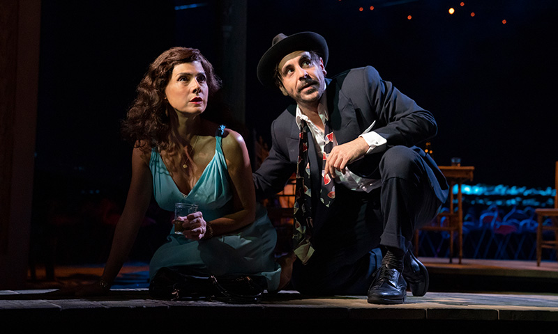 Marisa Tomei and Emun Elliott in <i>The Rose Tattoo</i>. Photo by Joan Marcus.