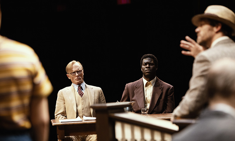 Ed Harris and Kyle Scatliffe in <i>To Kill a Mockingbird</i>. Photo by Julieta Cervantes.