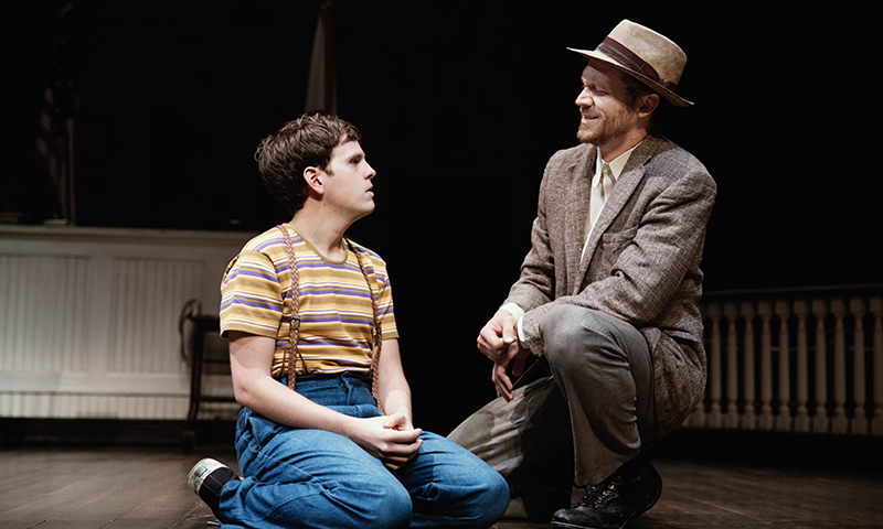 Taylor Trensch and Russell Harvard in <i>To Kill a Mockingbird</i>. Photo by Julieta Cervantes.