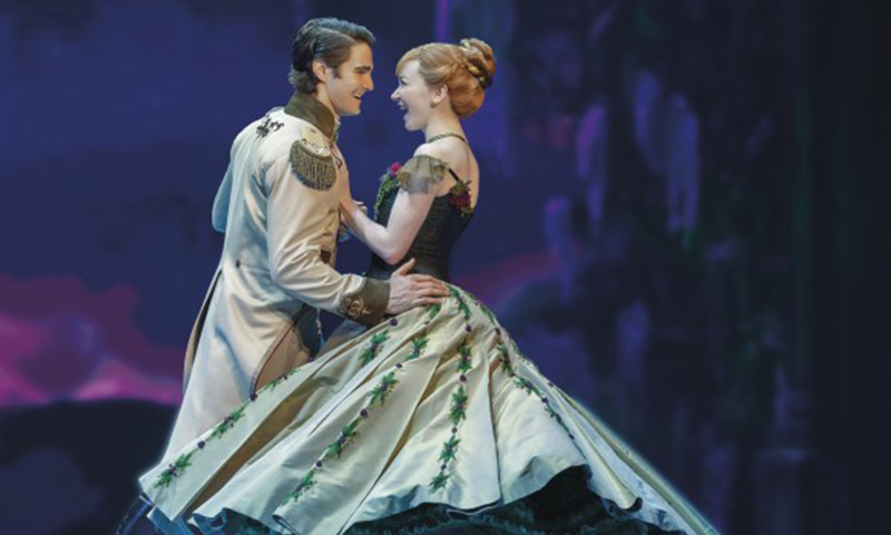 Austin Colby and Caroline Innerbichler in the national tour of <i>Frozen</i>. Photo by Deen van Meer.