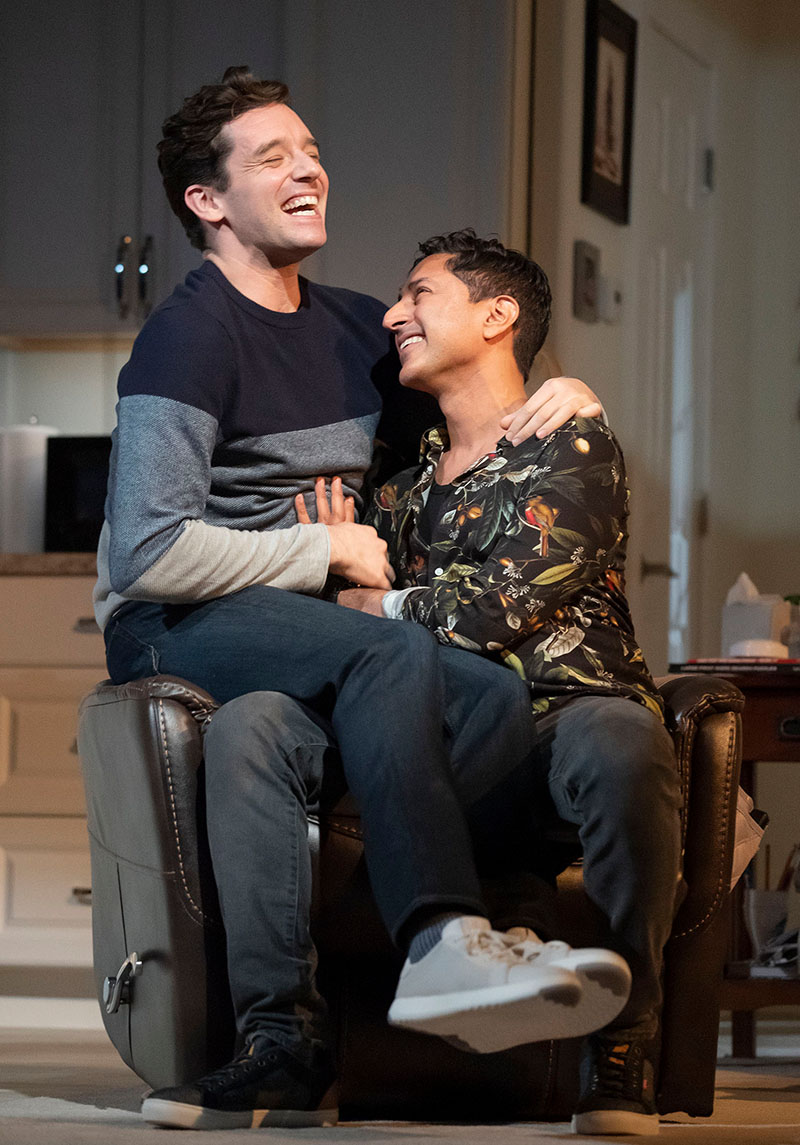 Michael Urie and Maulik Pancholy in <i>Grand Horizons</i>. Photo by Joan Marcus.