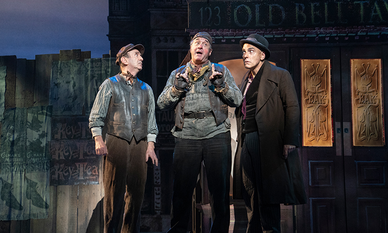 Patrick Kerr, Adam Grupper, and William Michals in the national tour of <i>My Fair Lady</i>. Photo by Joan Marcus.