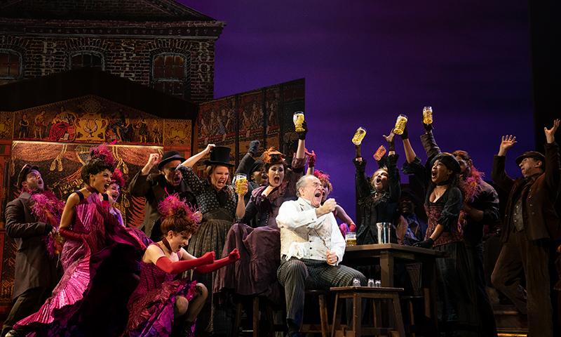 Adam Grupper and the cast of the national tour of <i>My Fair Lady</i>. Photo by Joan Marcus.