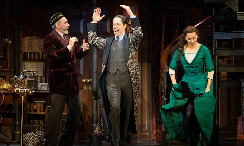 Kevin Pariseau, Laird Mackintosh, and Shereen Ahmed in the national tour of <i>My Fair Lady</i>. Photo by Joan Marcus.