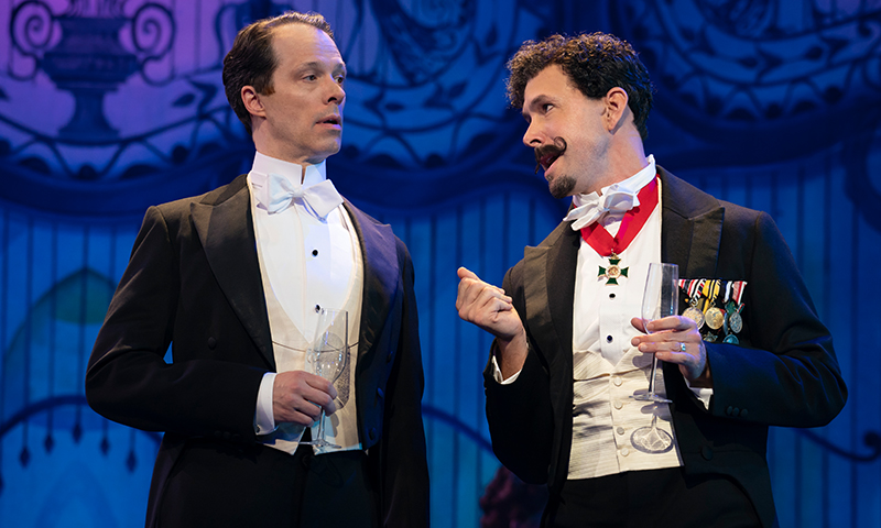 Laird Mackintosh and Wade McCollum in the national tour of <i>My Fair Lady</i>. Photo by Joan Marcus.