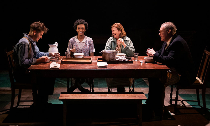 Colton Ryan, Kimber Elayne Sprawl, Mare Winningham, and Jay O. Sanders in <i>Girl From the North Country</i>. Photo by Matthew Murphy.