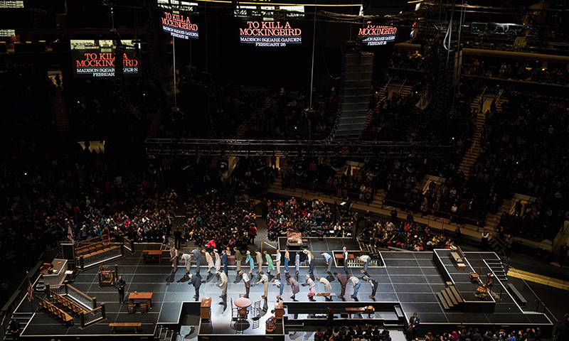 The cast of <i>To Kill a Mockingbird</i> at Madison Square Garden. Photo by Julieta Cervantes.
