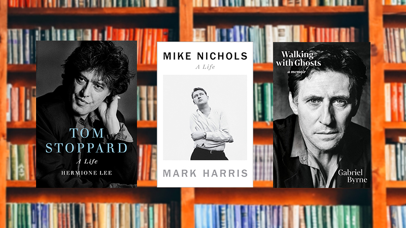 Tom Stoppard: A Life, Mike Nichols: A Life and Walking with Ghosts on a library background