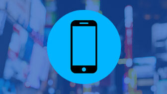 Phone icon on blue background
