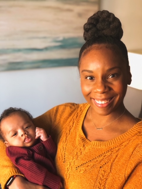 Moulin Rouge’s Khori Petinaud with her son Carver.