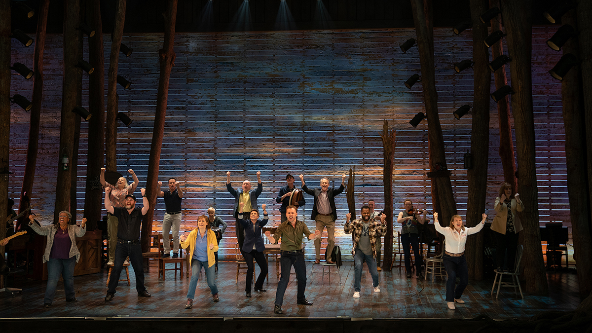 Petrina Bromley, Jenn Colella, De’Lon Grant, Joel Hatch, Tony LePage, Caesar Samayoa, Q. Smith, Astrid Van Wieren, Emily Walton, Jim Walton, Sharon Wheatley and Paul Whitty in “Come From Away,” premiering September 10, 2021 on Apple TV+.