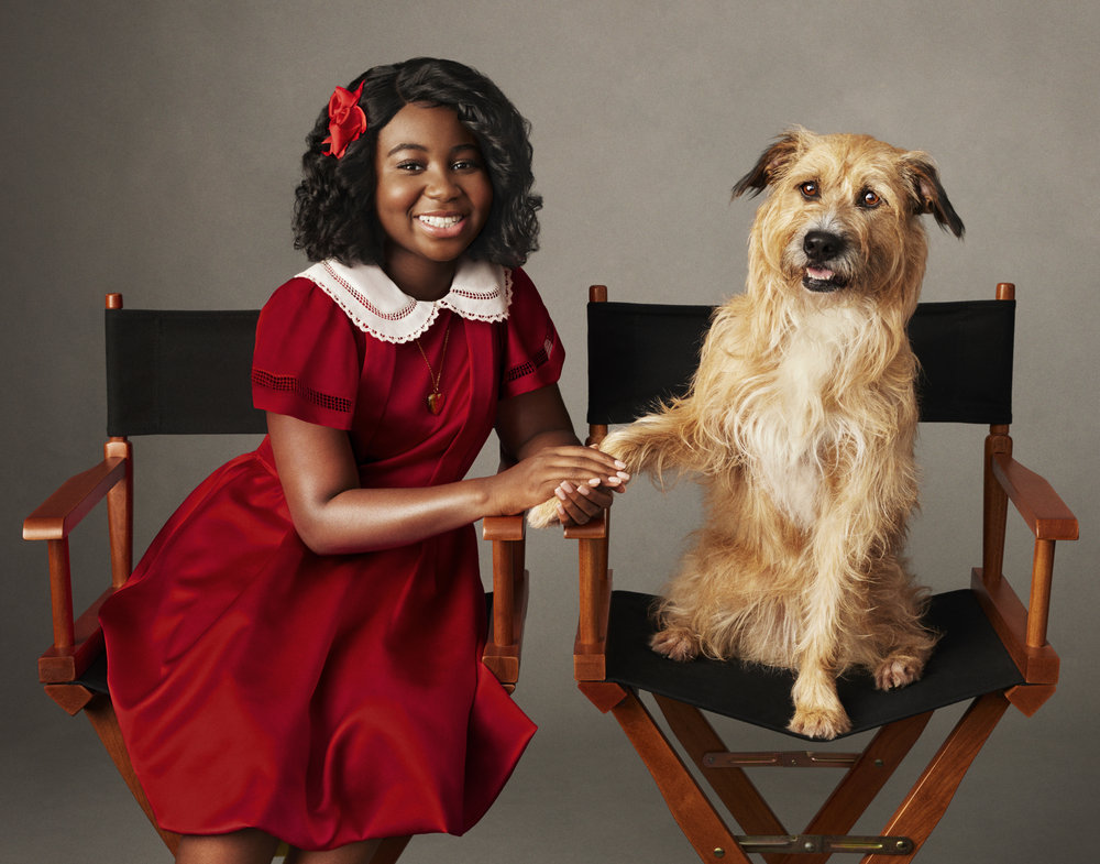 Celina Smith as Annie with Sandy the Dog. Photo by Paul Gilmore/NBC.