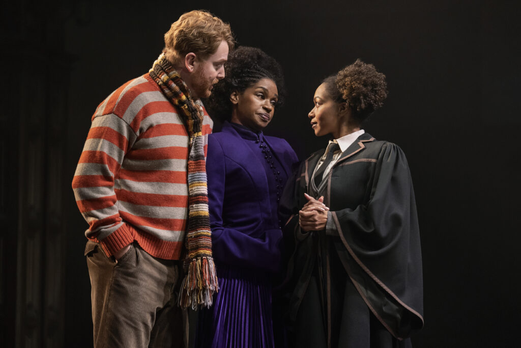 David Abeles, Jenny Jules, and Nadia Brown in Harry Potter and the Cursed Child. Photo by Matthew Murphy. 