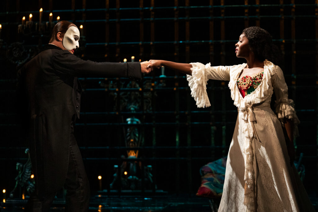 Ben Crawford and Emilie Kouatchou in The Phantom of the Opera. Photo by Matthew Murphy.