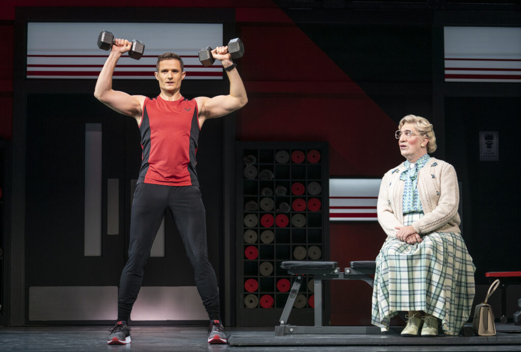 Mark Evans and Rob McClure in Mrs. Doubtfire. Photo by Joan Marcus.