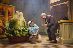 Conrad Ricamora and Tom Alan Robbins in <i>Little Shop of Horrors\</i>. Photo by Emilio Madrid.