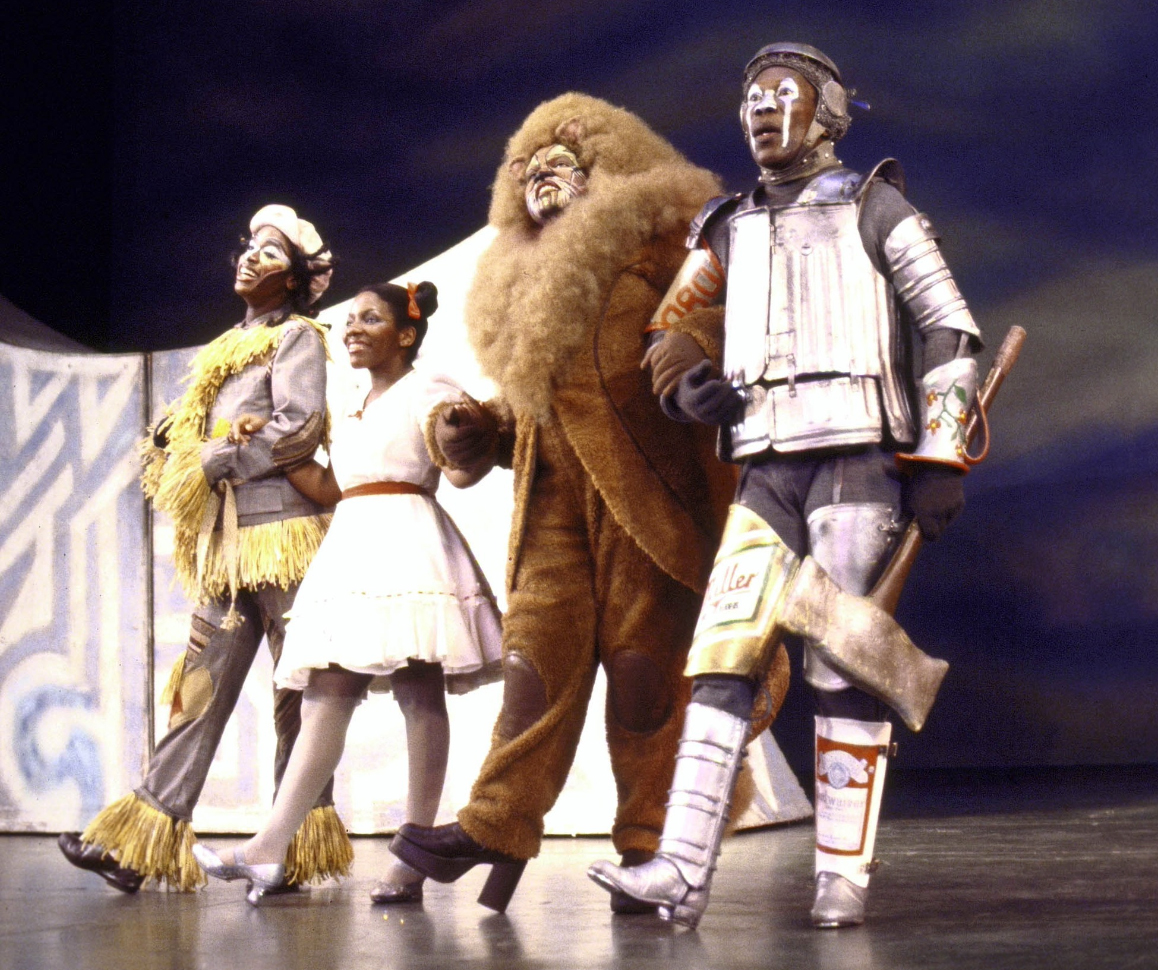 Hinton Battle, Stephanie Mills, Ted Roos, and Tiger Haynes in <i>The Wiz</i>. Photo credit: Martha Swope for The New York Public Library.