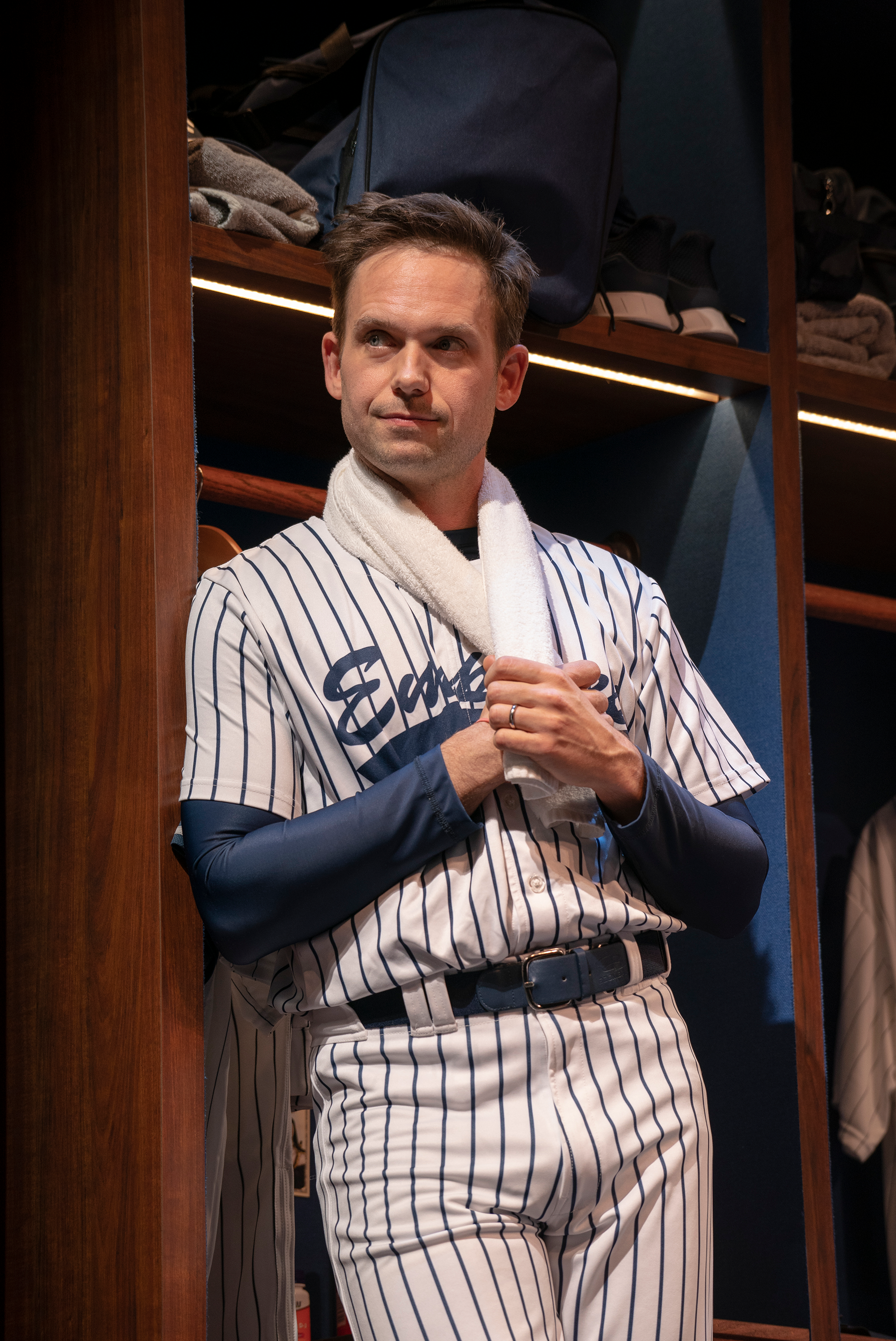Patrick J. Adams in Take Me Out. Photo by Joan Marcus.