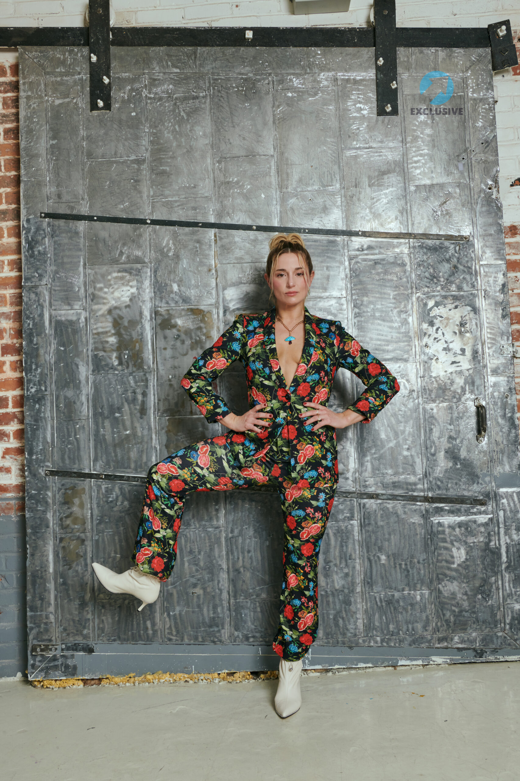 Jessica Lee Goldyn, photographed by Jenny Anderson, styled by Greg Dassonville for DassonVogue, hair by Justin Bowen, makeup by Katie LaMark. Suit from Alice and Olivia, shoes from Coach, jewelry from Suzy B Jewelry.