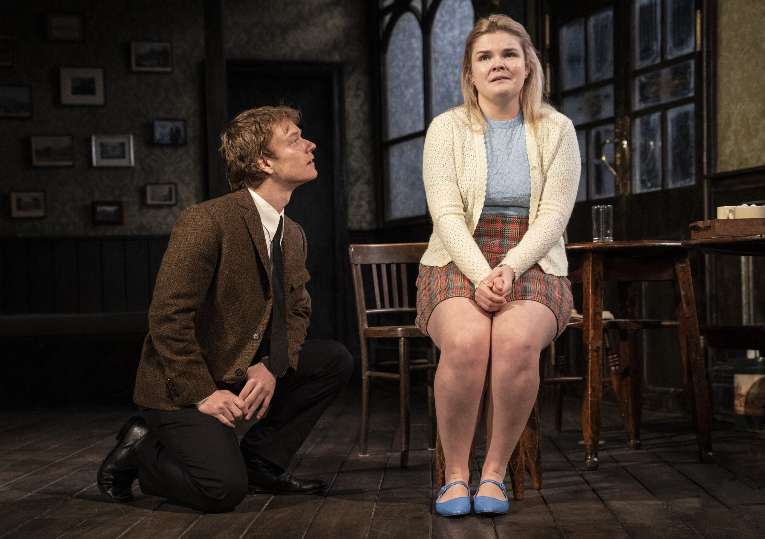 Alfie Allen and Gaby French in Hangmen. Photo by Joan Marcus.