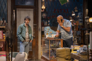 Darren Criss and Laurence Fishburne in American Buffalo. Photo by Richard Termine.