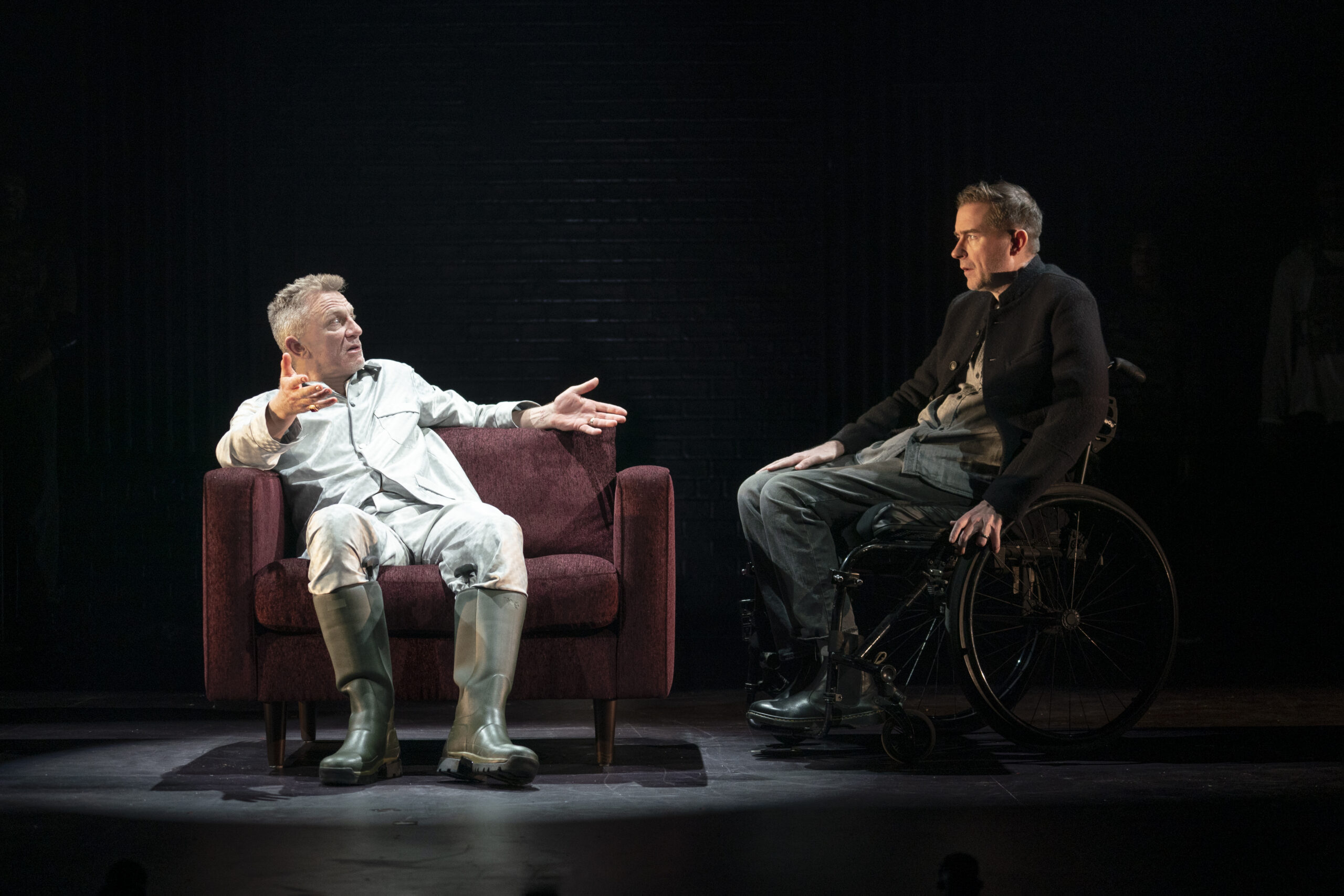 Daniel Craig and Michael Patrick Thornton in Macbeth. Photo by Joan Marcus.