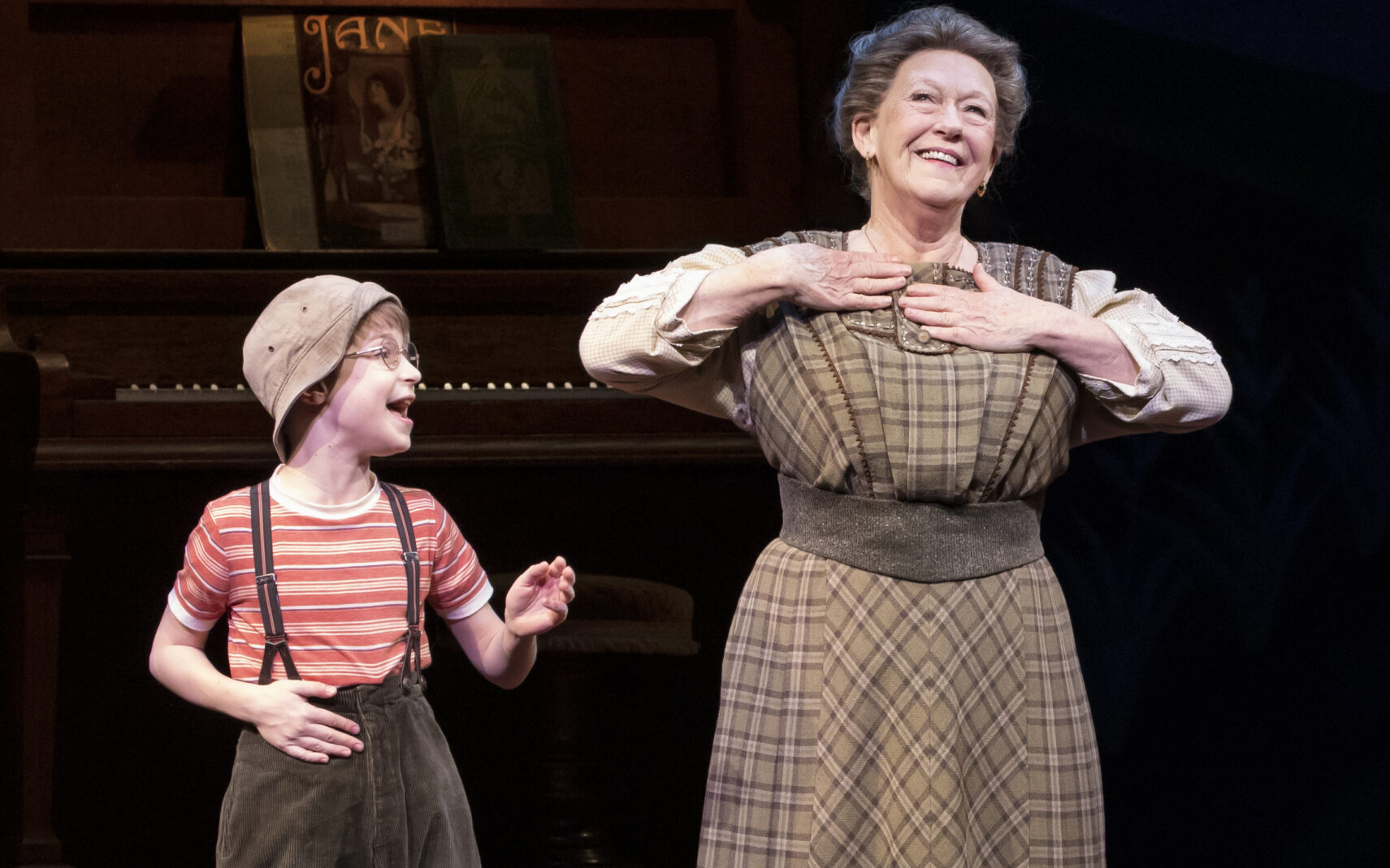Benjamin Pajak and Marie Mullen in The Music Man. Photo by Julieta Cervantes.