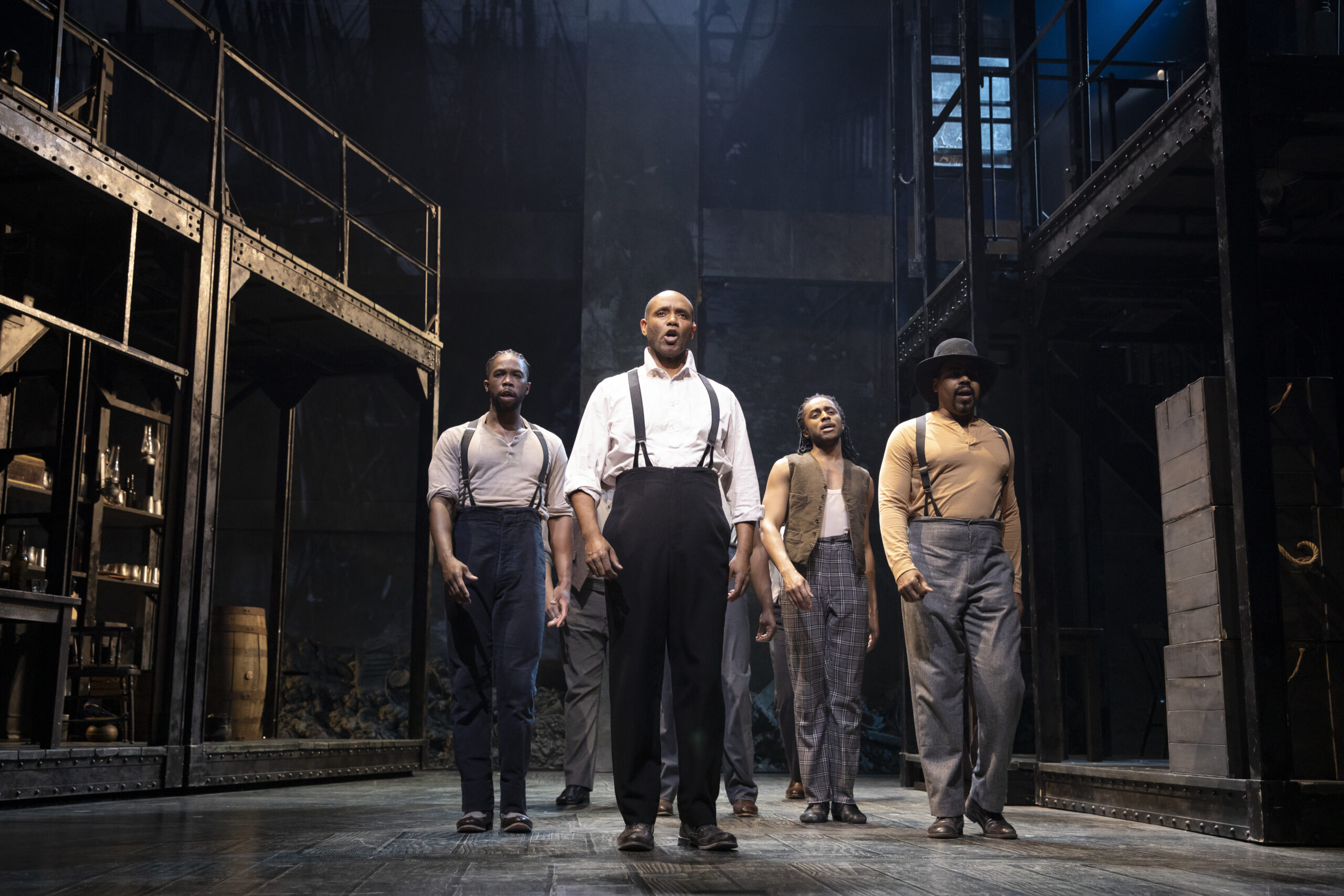 Sir Brock Warren, Nathaniel Stampley, Jay McKenzie and Bernard Dotson in Paradise Square. Photo by Julieta Cervantes.