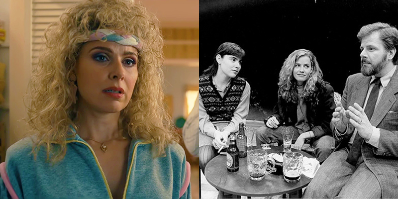 Buono in Stranger Things, Buono pictured with Elisabeth Shue and Colin Stinton in Some Americans Abroad.