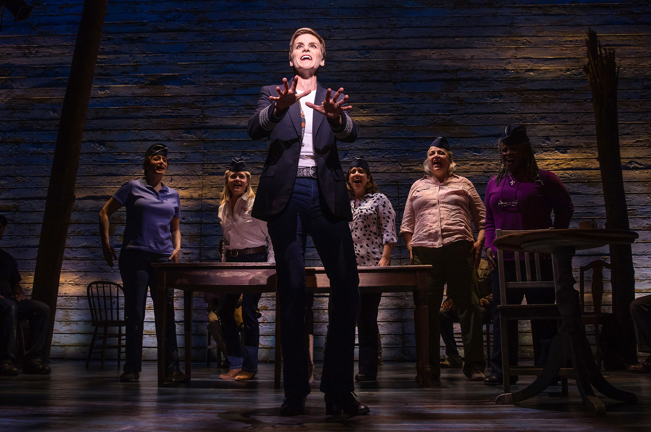 Jenn Colella and the Original Broadway Cast of Come From Away. Photo by Matthew Murphy.