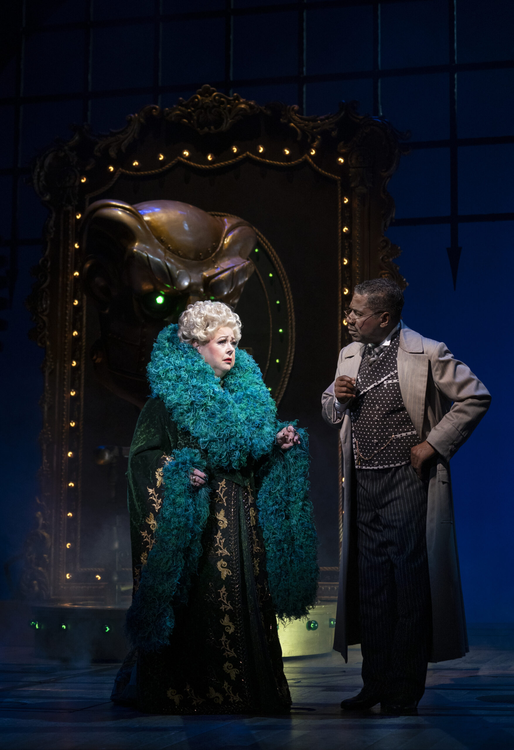 Sharon Sachs and Cleavant Derricks in Wicked. Photo by Joan Marcus.