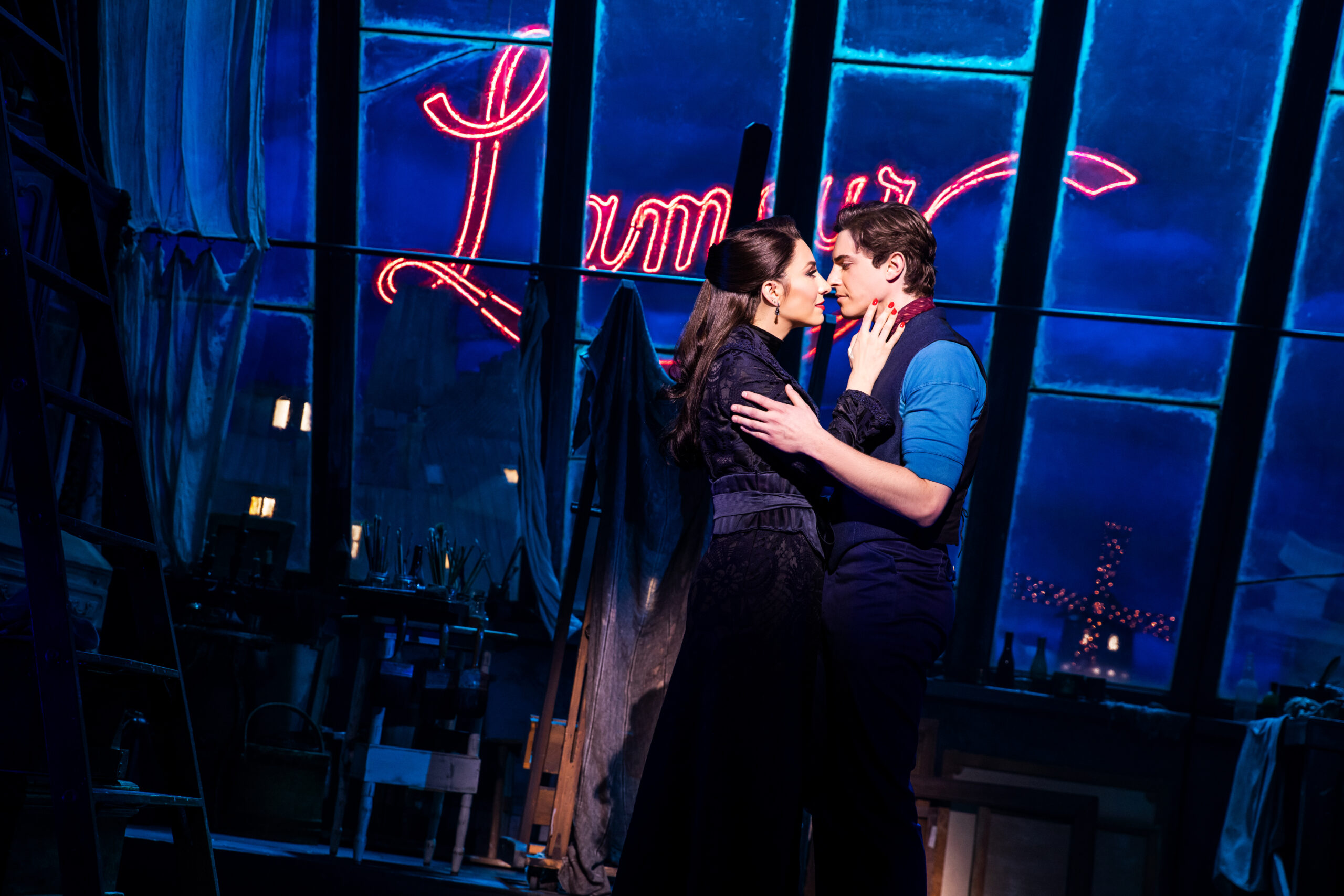 Ashley Loren and Derek Klena in Moulin Rouge! The Musical. Photo by Evan Zimmerman for MurphyMade.