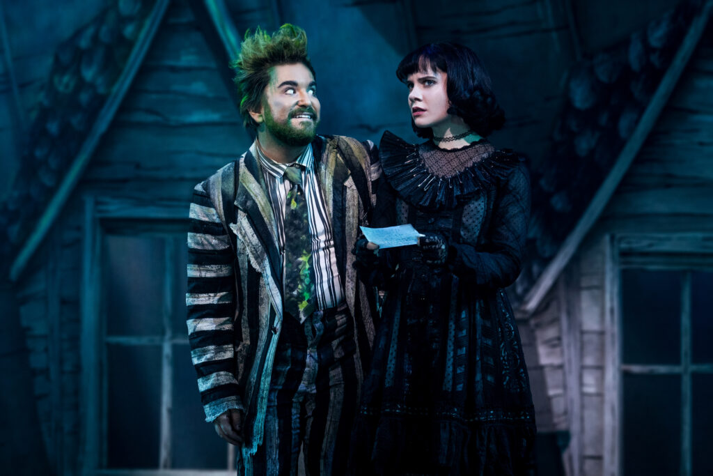 Alex Brightman and Elizabeth Teeter in Beetlejuice. Photo by Matthew Murphy.