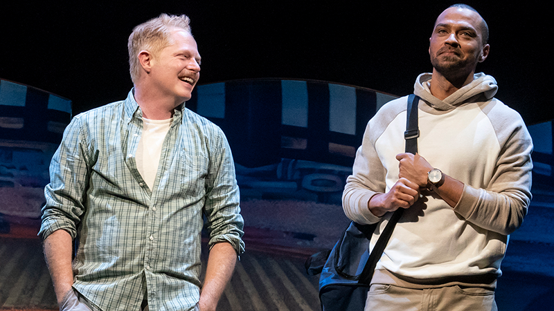 Jesse Tyler Ferguson and Jesse Williams in Take Me Out
