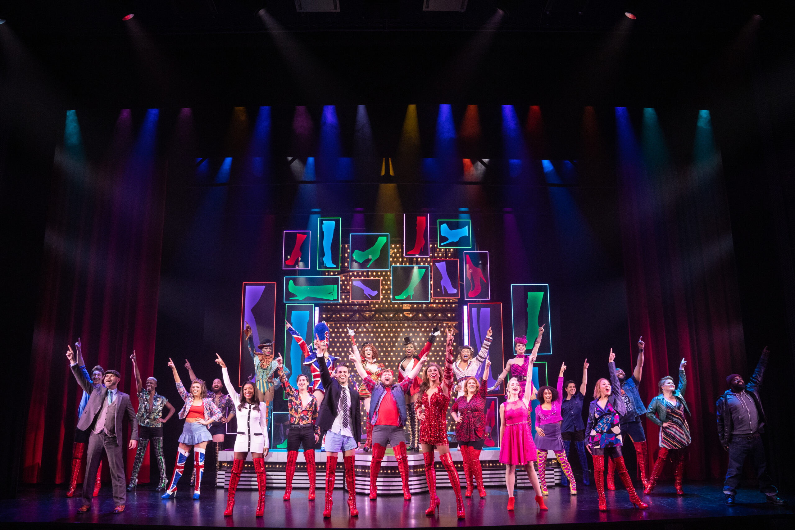 The Off-Broadway company of Kinky Boots.