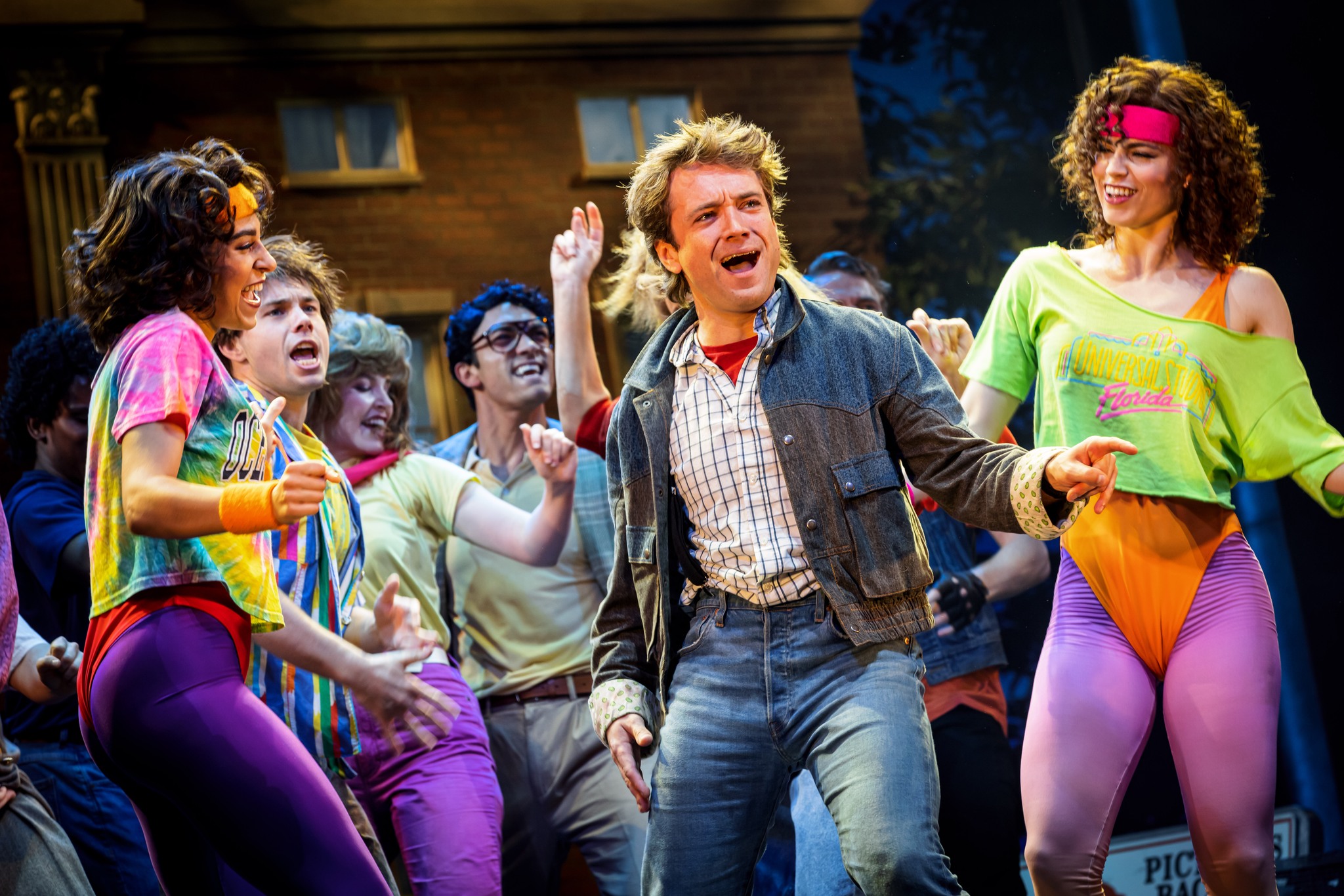 Olly Dobson and the West End cast of Back to the Future: The Musical.