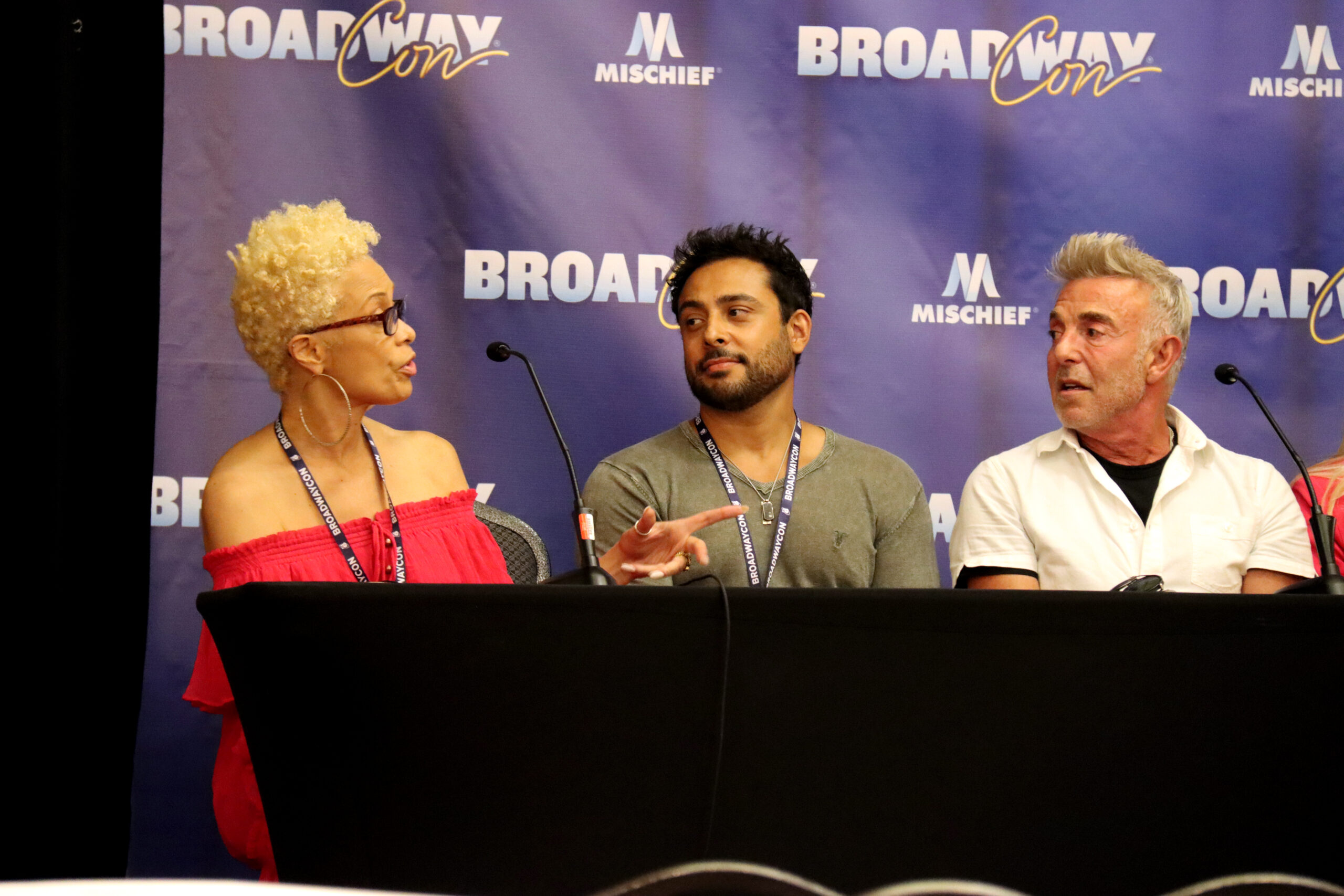 Valarie Pettiford, Manuel Herrera, and Wayne Cilento discussing Bob Fosse's legacy during BroadwayCon panel. Photo by Iris Chan for Broadway Direct.