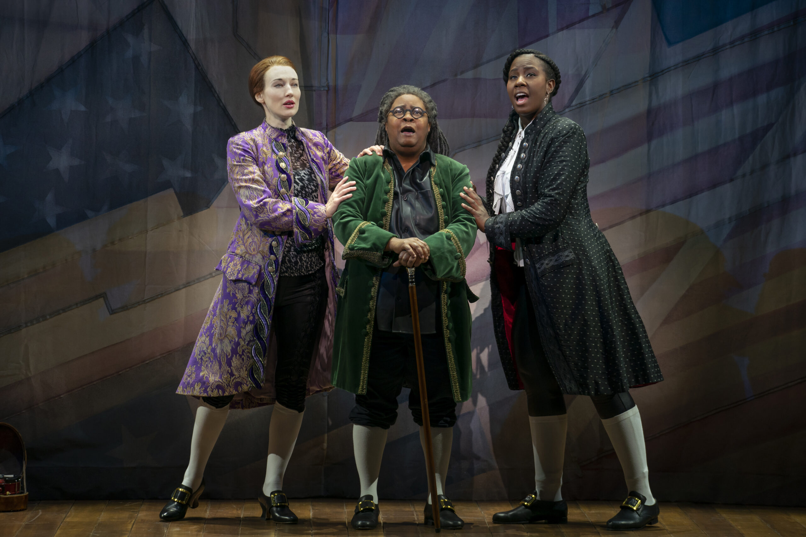 Elizabeth A. Davis, Patrena Murray, Crystal Lucas-Perry in 1776. Photo by Joan Marcus.