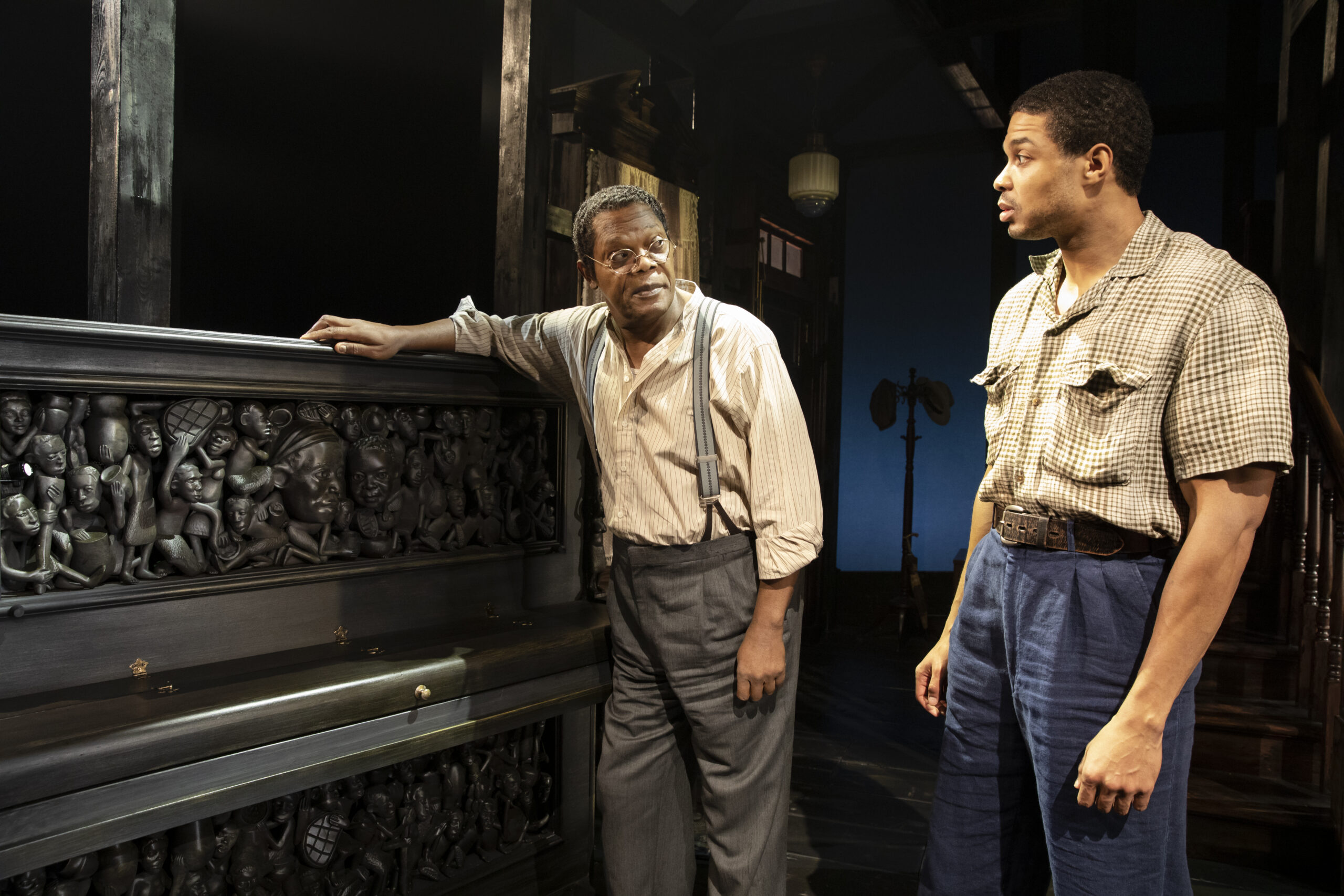 Samuel L. Jackson and Ray Fisher in The Piano Lesson. Photo by Julieta Cervantes.