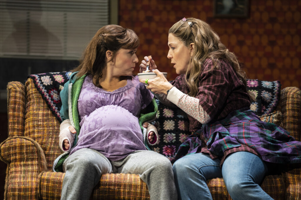 Alli Mauzey and Victoria Clark in Kimberly Akimbo. Photo by Joan Marcus.