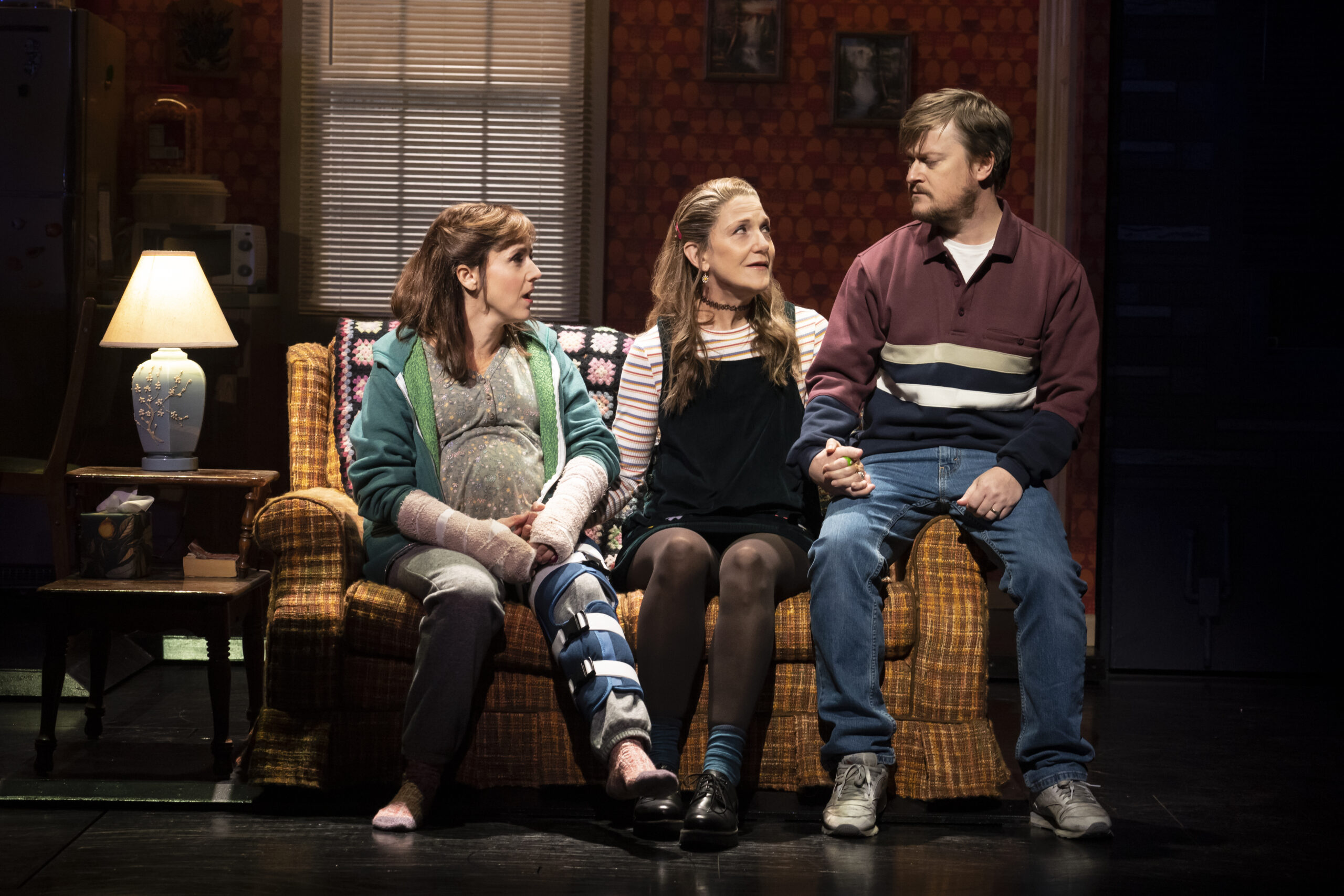 Alli Mauzey, Victoria Clark, and Steven Boyer in Kimberly Akimbo. Photo by Joan Marcus.