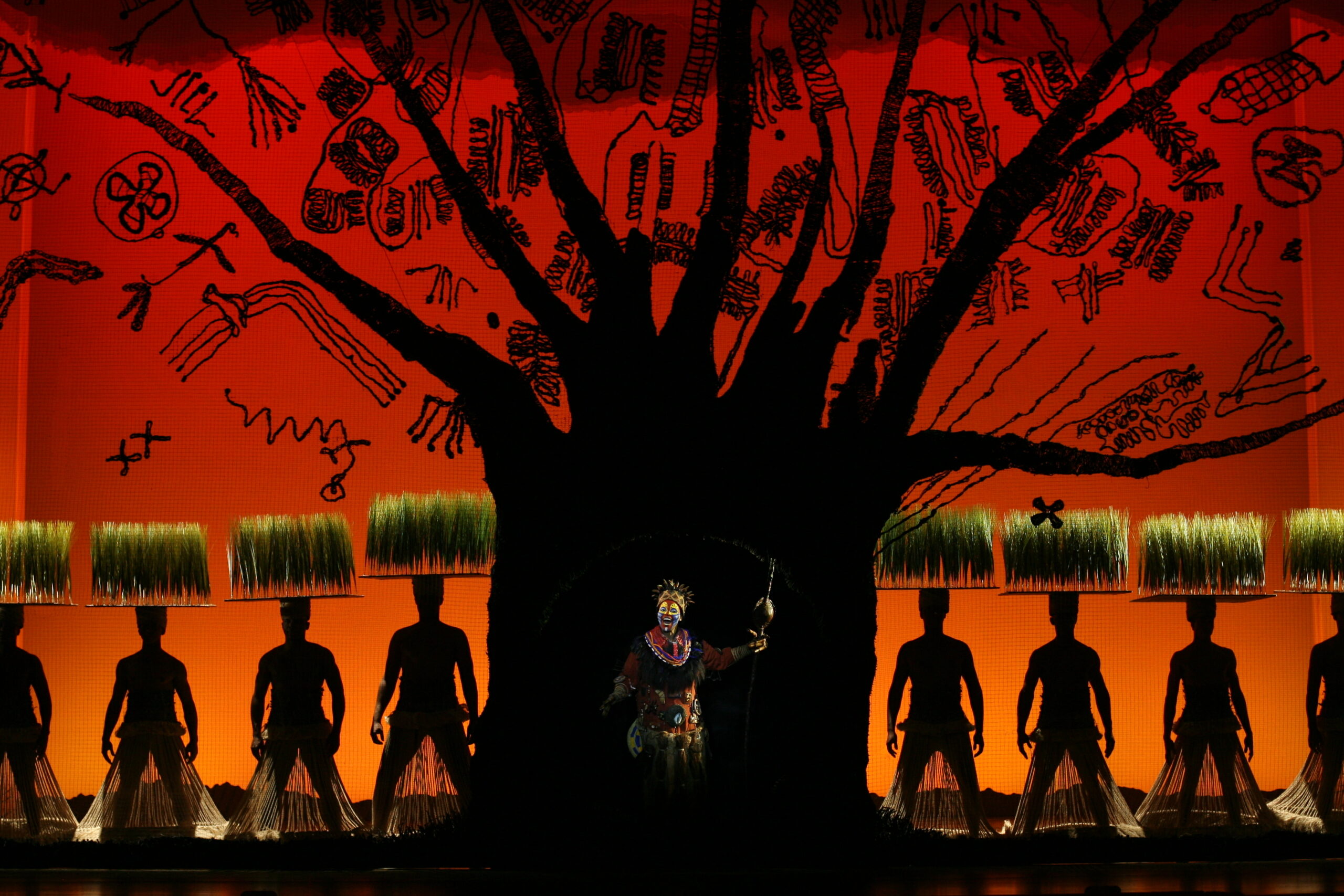 Tshidi Manye and the cast of The Lion King. Photo by Joan Marcus.