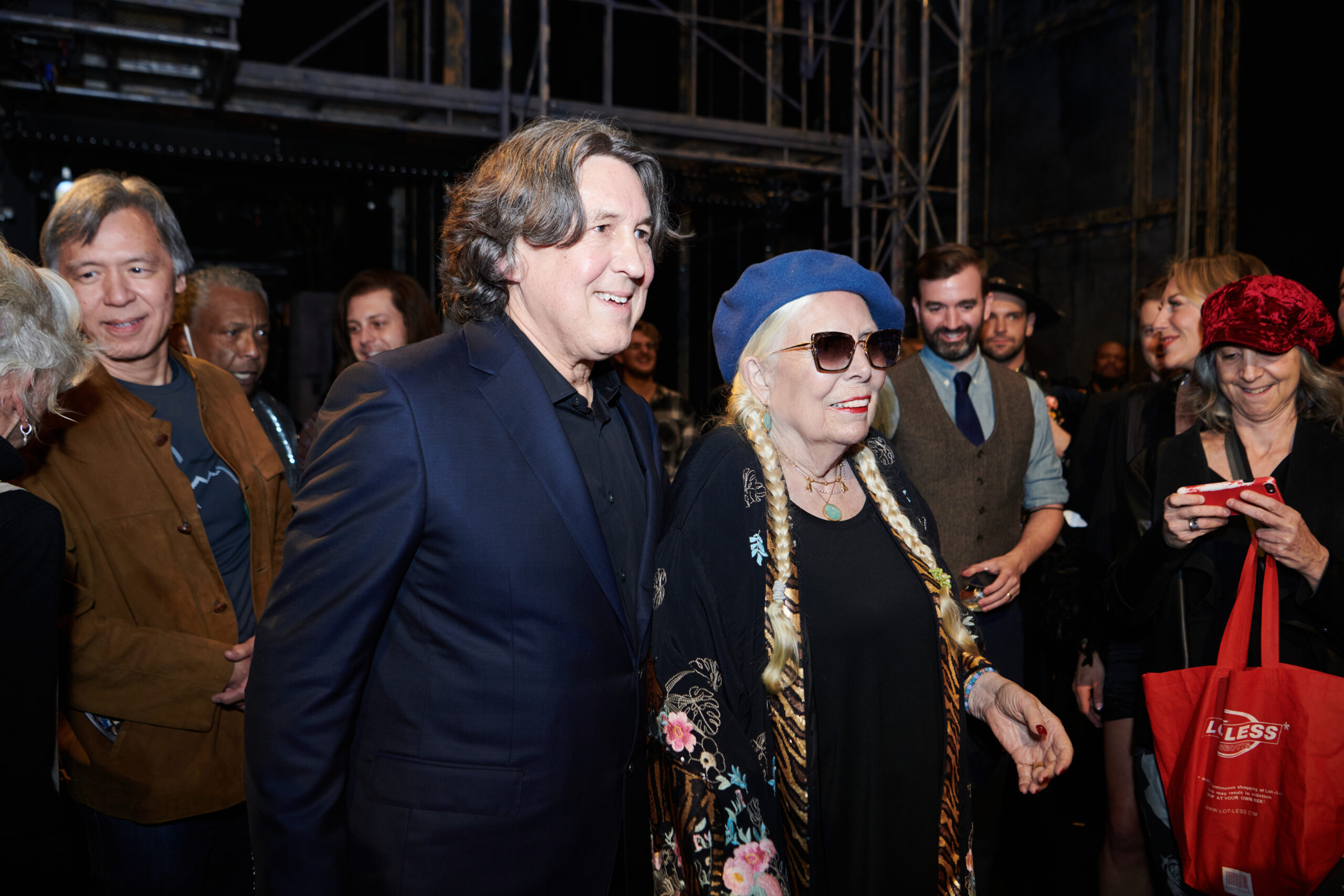 Cameron Crowe and Joni Mitchell backstage at Almost Famous. Photo by Jenny Anderson.