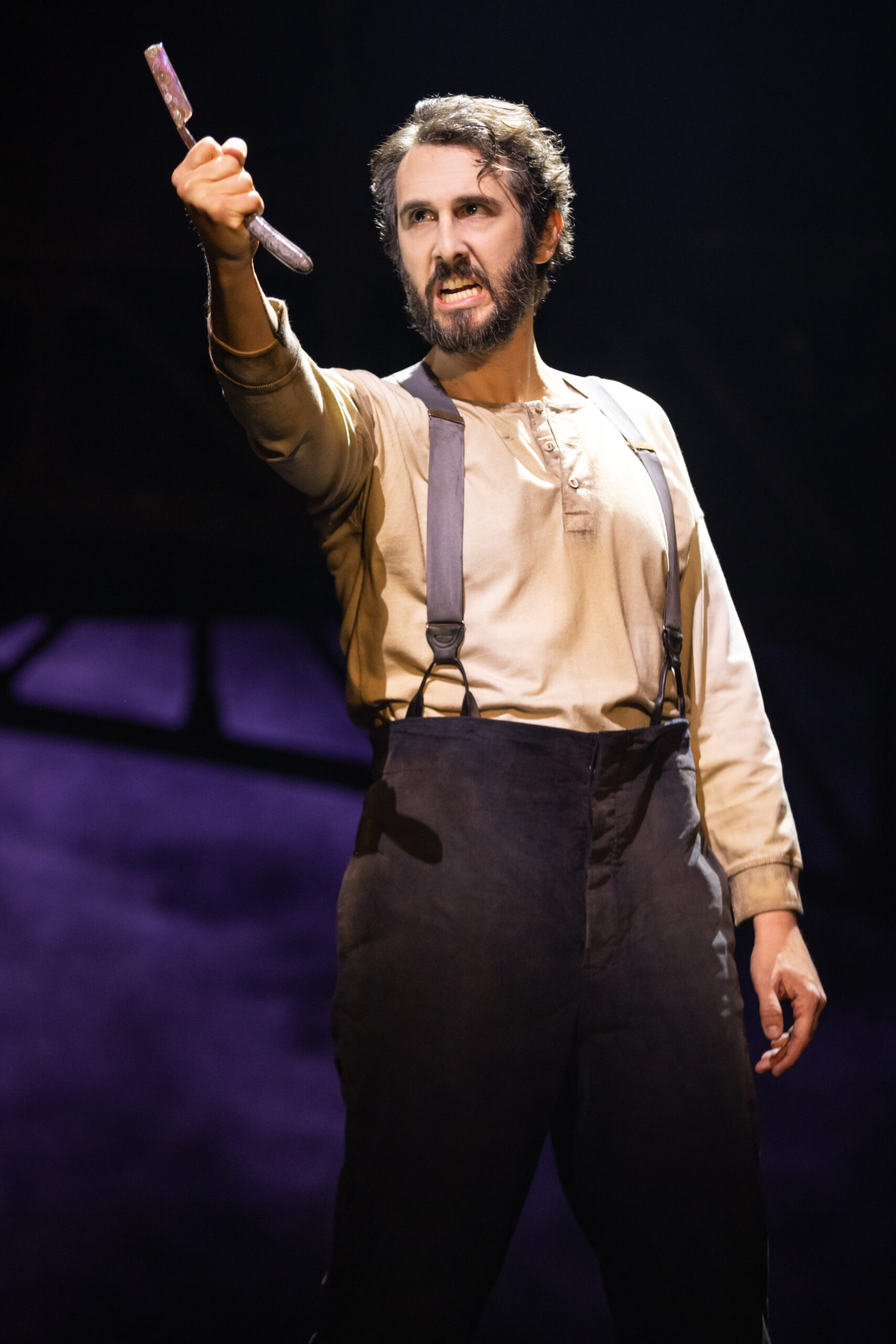 Josh Groban in Sweeney Todd. Photo by Matthew Murphy and Evan Zimmerman.