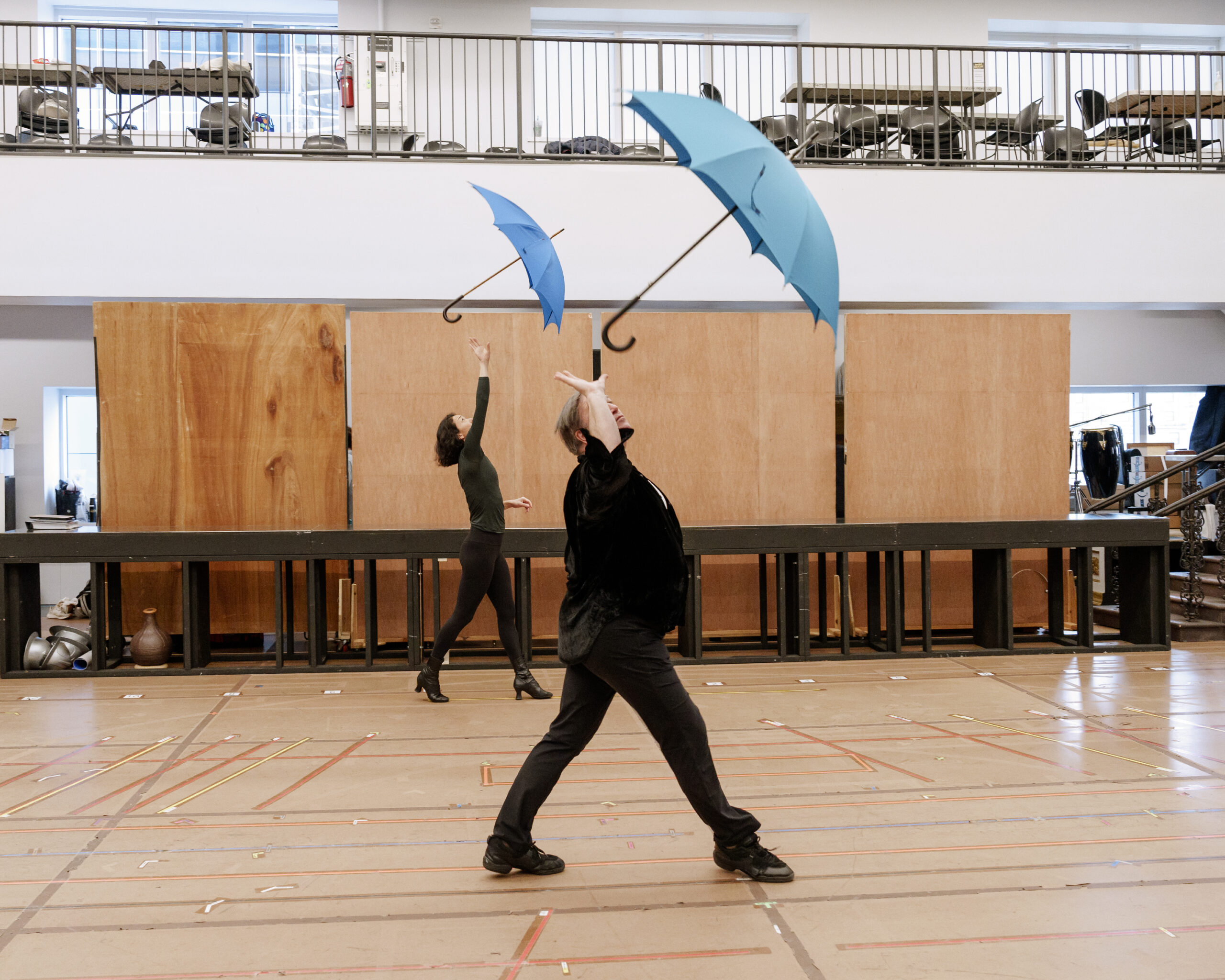 Naomi Kakuk and Jim Borstelmann in rehearsals for New York, New York. Photo by Paul Kolnik.