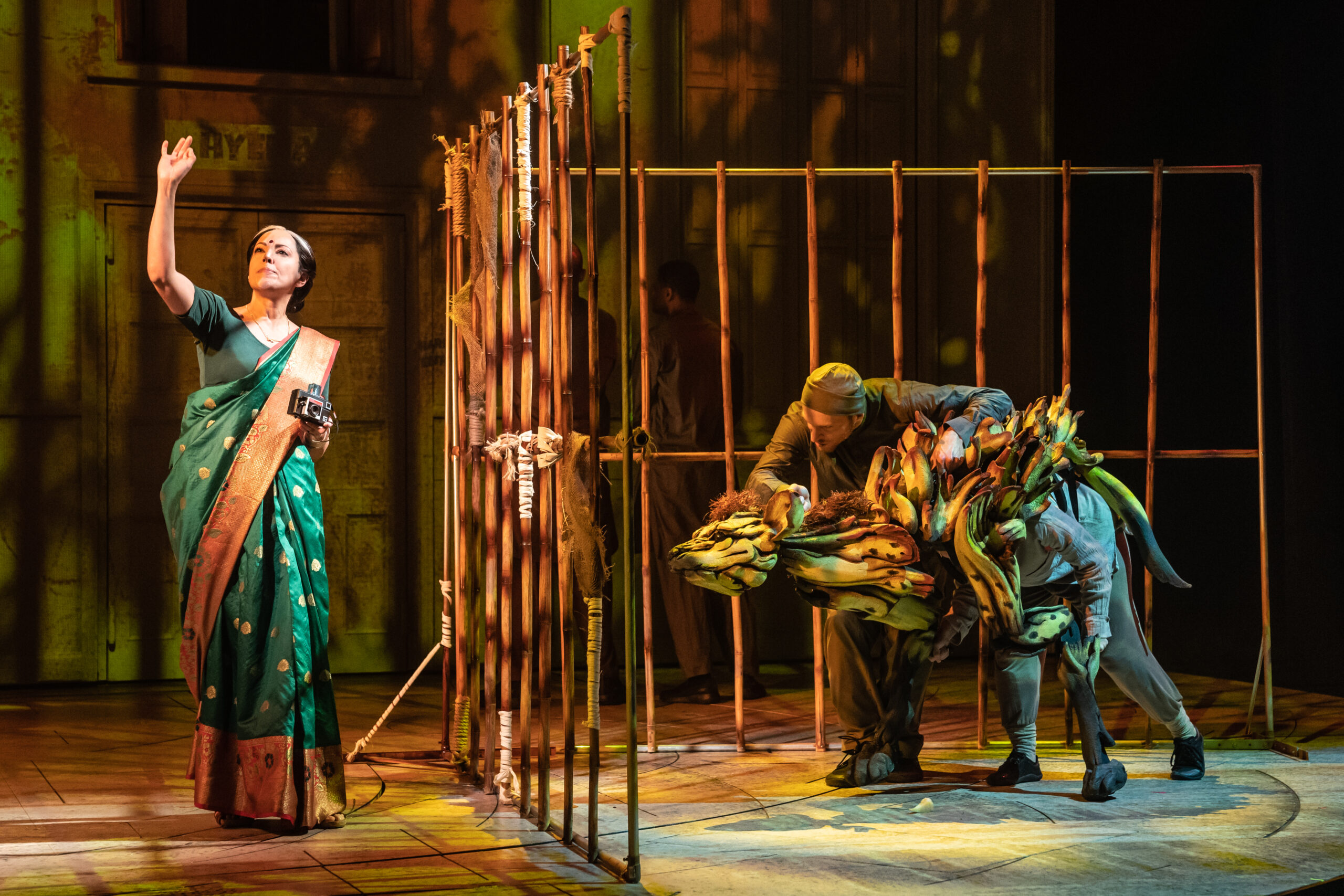 Salma Shaw, Rowan Magee, and Celia Mei Rubin in Life of Pi. Photo by Matthew Murphy and Evan Zimmerman.